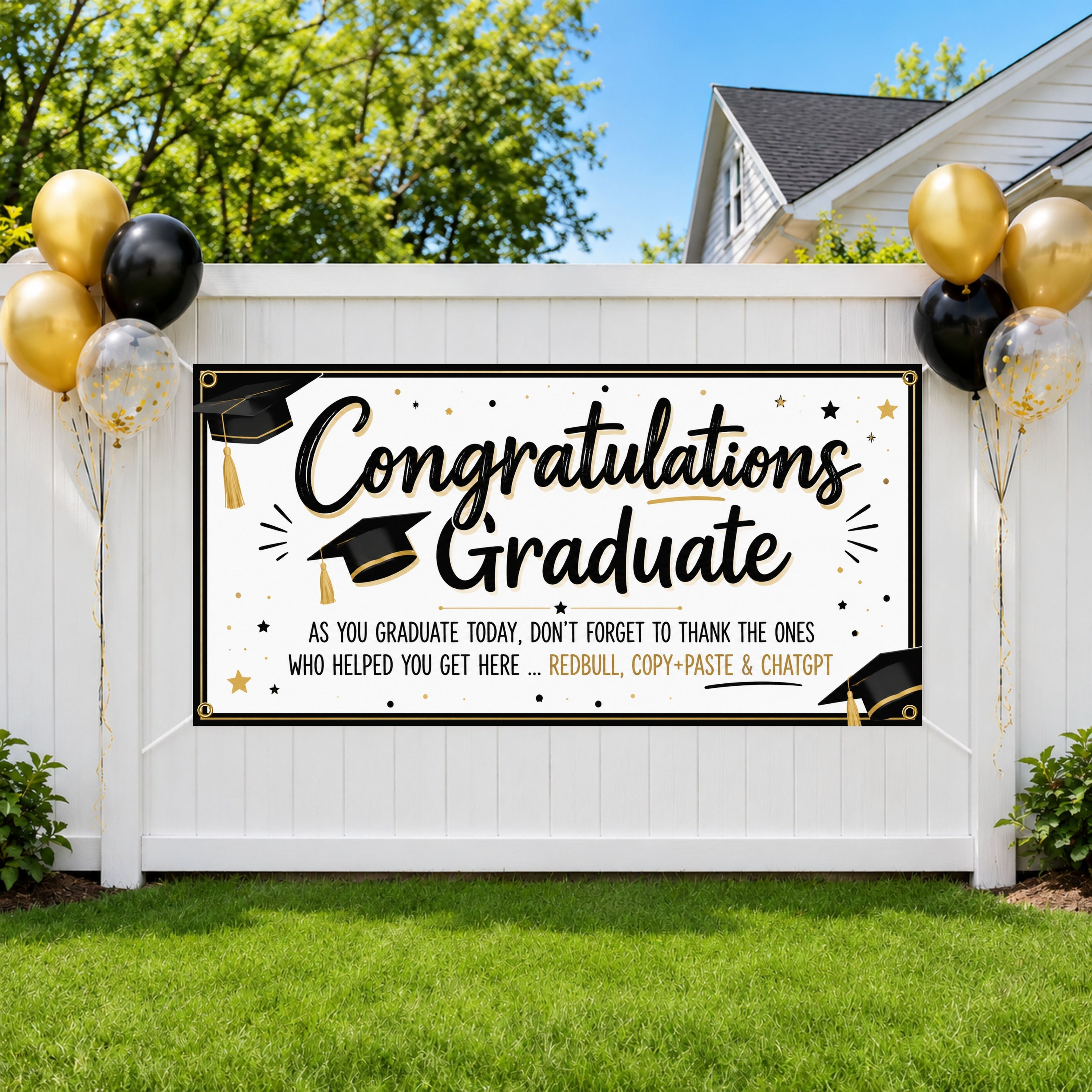 Funny Graduation Banner, Graduate Party Sign, Class of 2026 Backdrop