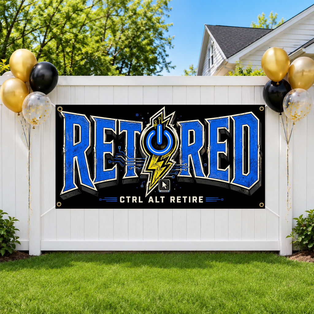 IT Retirement Banner, Computer Tech Farewell Sign, Office Party Decor