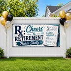 Nurse Retirement Banner, Prescription Party Sign, Farewell Backdrop