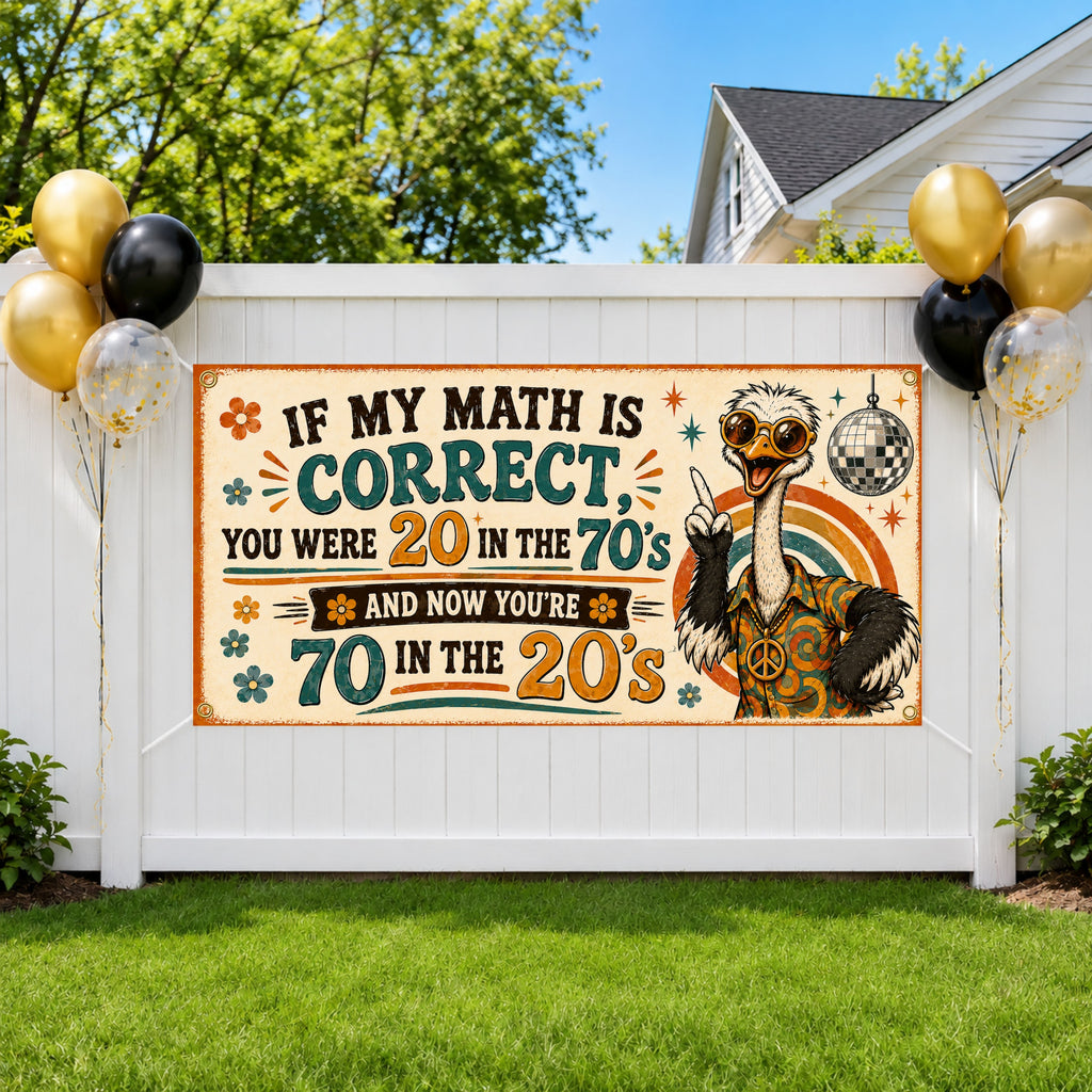 Ostrich 70th Birthday Banner