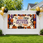 Halloween 2nd Birthday Banner, Boo Crew Party Sign, Spooky Photo Backdrop