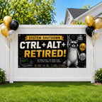 Funny Retirement Banner, Raccoon Party Sign, Office Farewell Backdrop