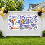 Funny Teacher Retirement Banner, Retirement Party Sign, Silly Goose