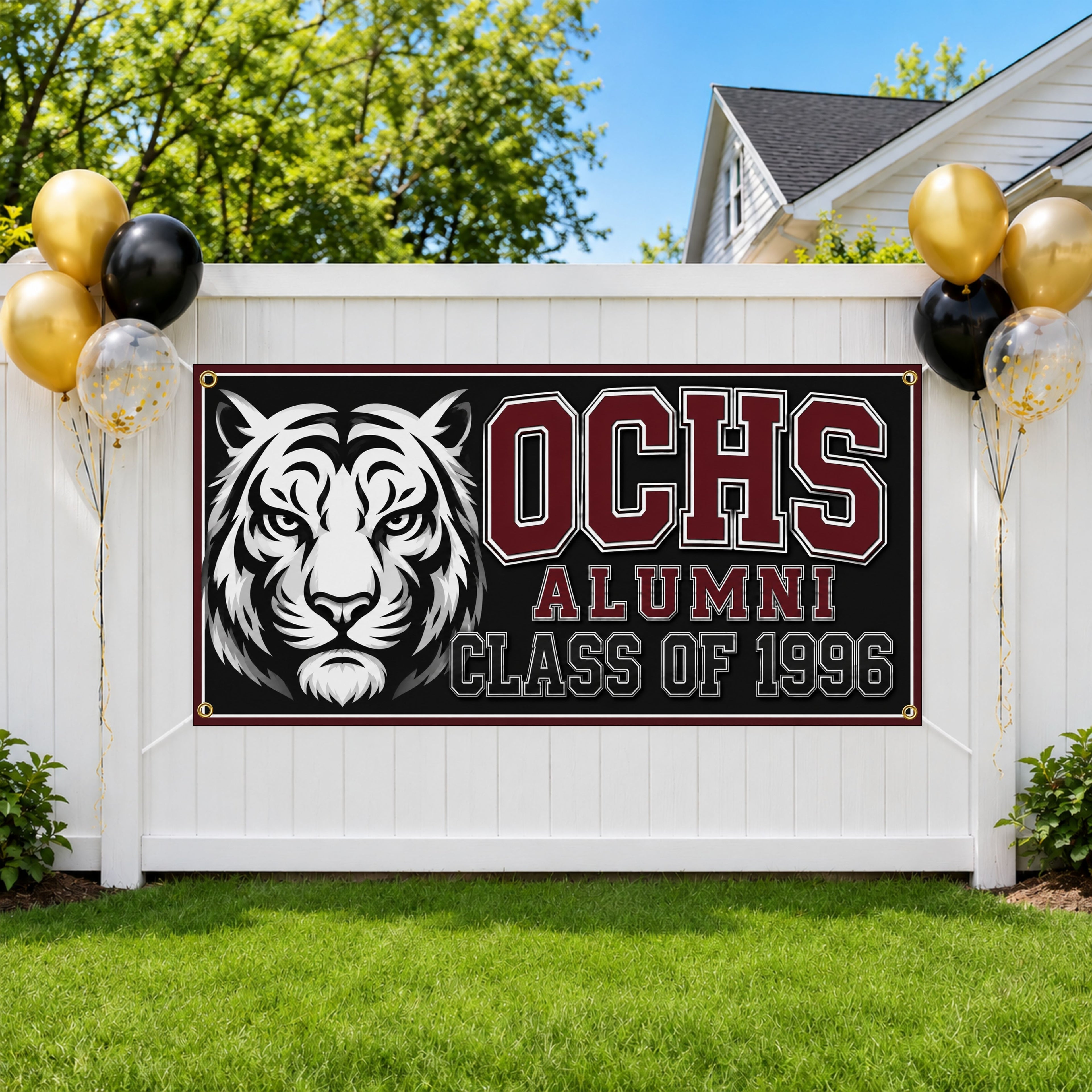 Custom Alumni Reunion Banner, Personalized Class Reunion Sign, Mascot Photo Backdrop