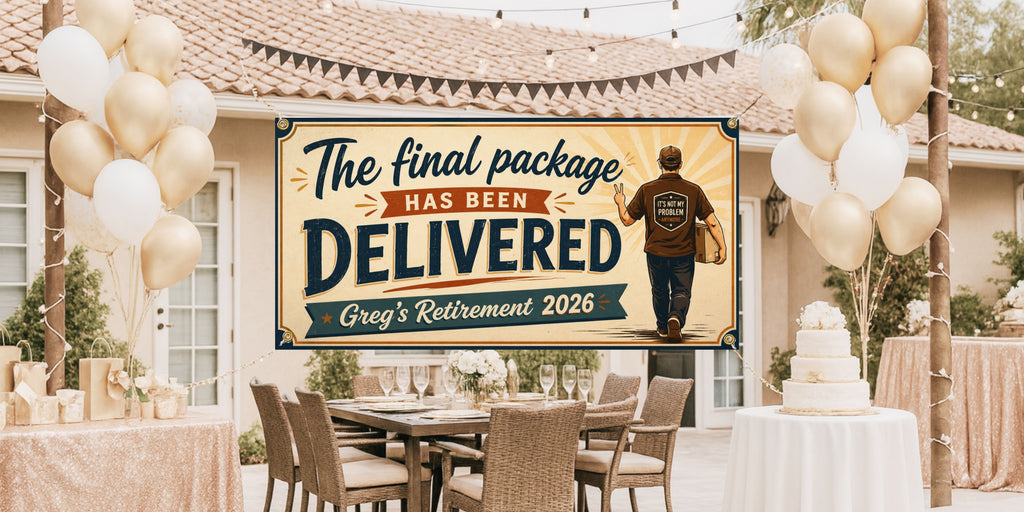 Delivery Driver Retirement Banner | Final Package Not My Problem Vintage