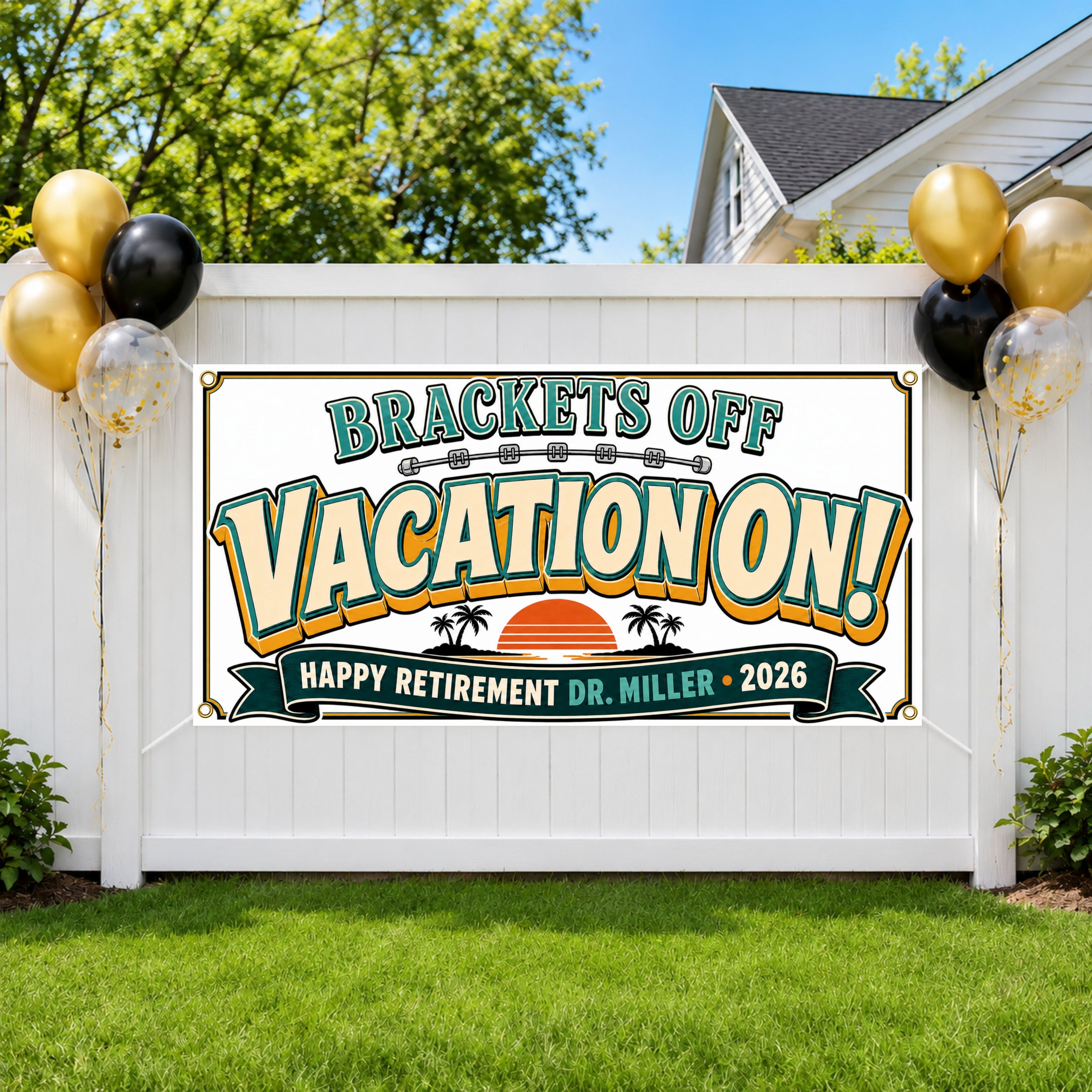 Tropical Dentist Retirement Banner
