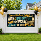 Tech Retirement Banner, IT Farewell Sign, Office Party Backdrop