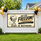 Funny Retirement Banner, Escape Key Party Sign, Office Backdrop