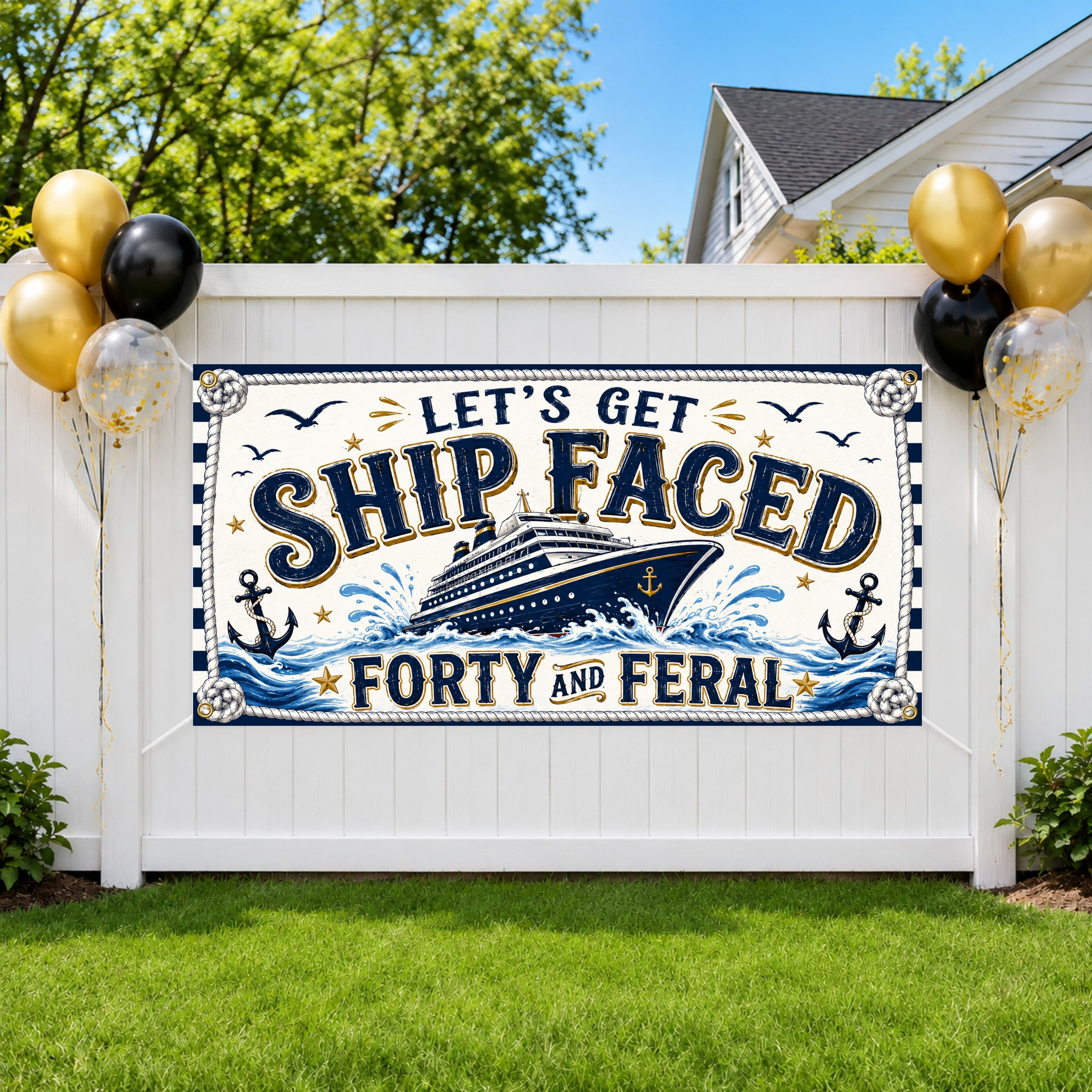 Cruise 40th Birthday Banner