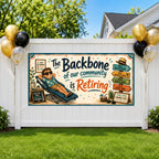 Chiropractor Retirement Banner, Backbone Retirement Sign, Farewell Backdrop