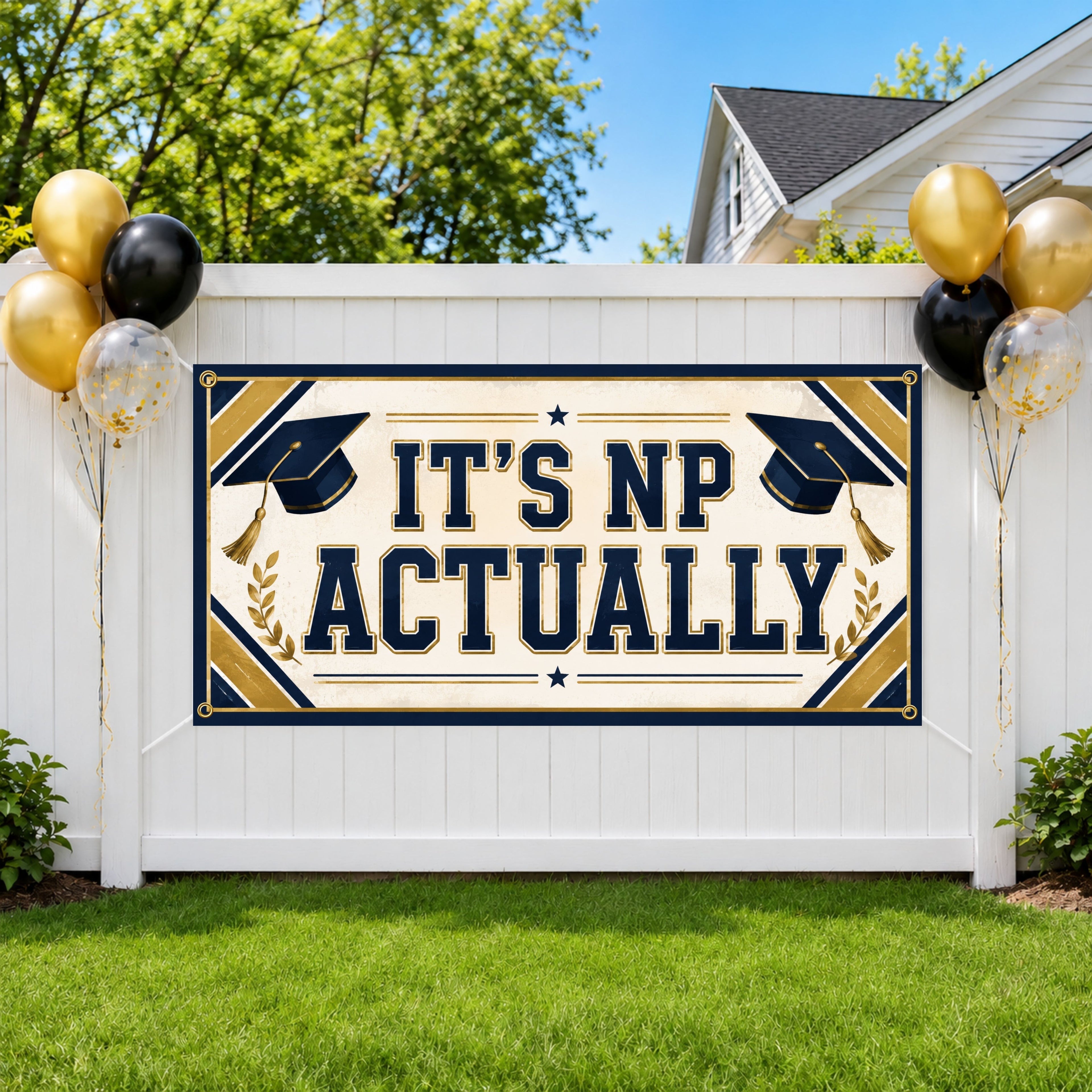 Nurse Practitioner Graduation Banner, NP Party Sign, Grad Backdrop
