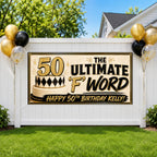Funny 50th Birthday Banner, F Word Party Sign, Women Backdrop