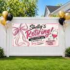 Funny Retirement Banner, Busy Forever Sign, Women Office Backdrop
