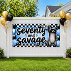 Funny 70th Birthday Banner, Raccoon Party Sign, Savage Backdrop