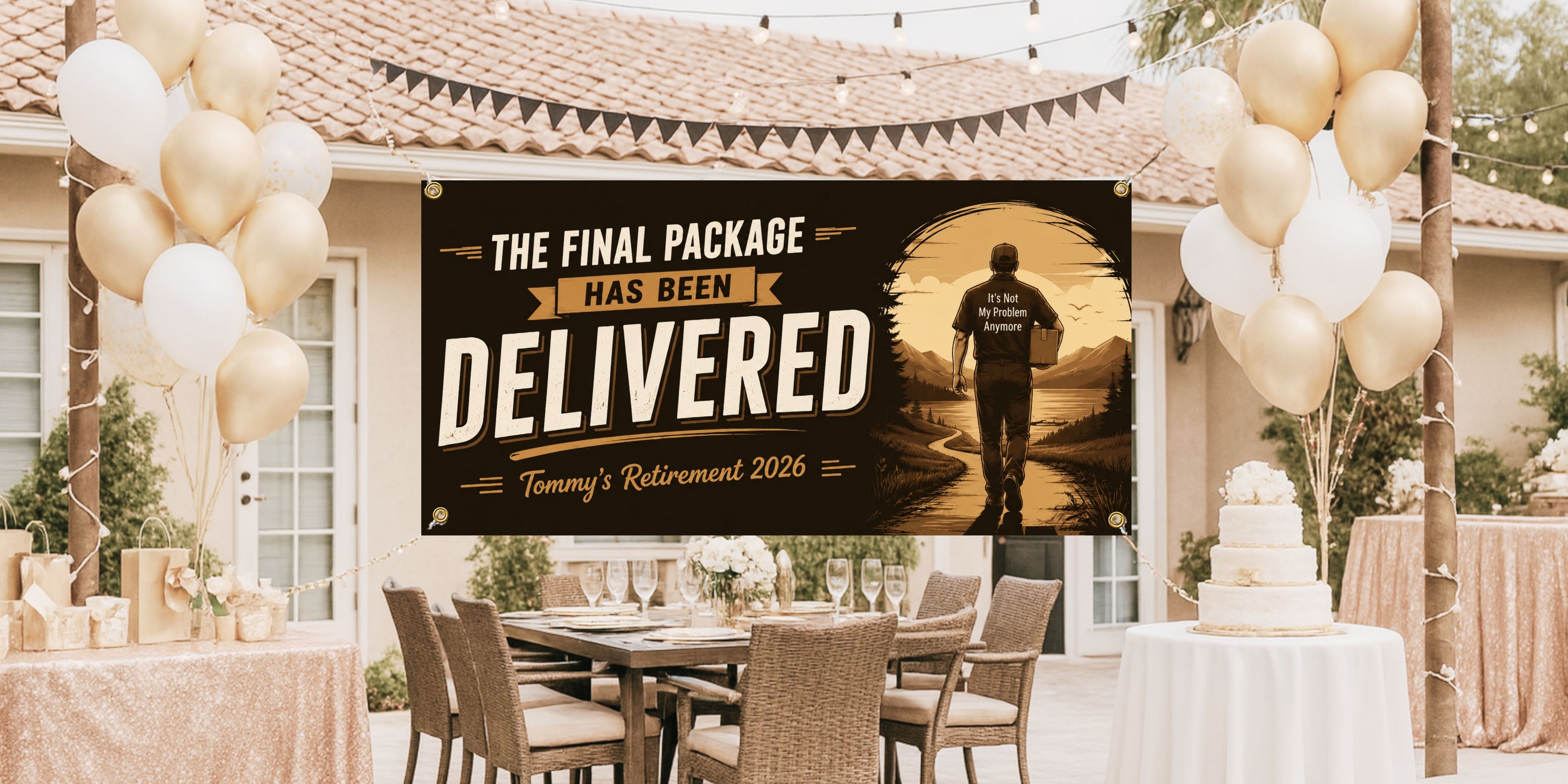 Delivery Driver Retirement Banner | Final Package Has Been Delivered