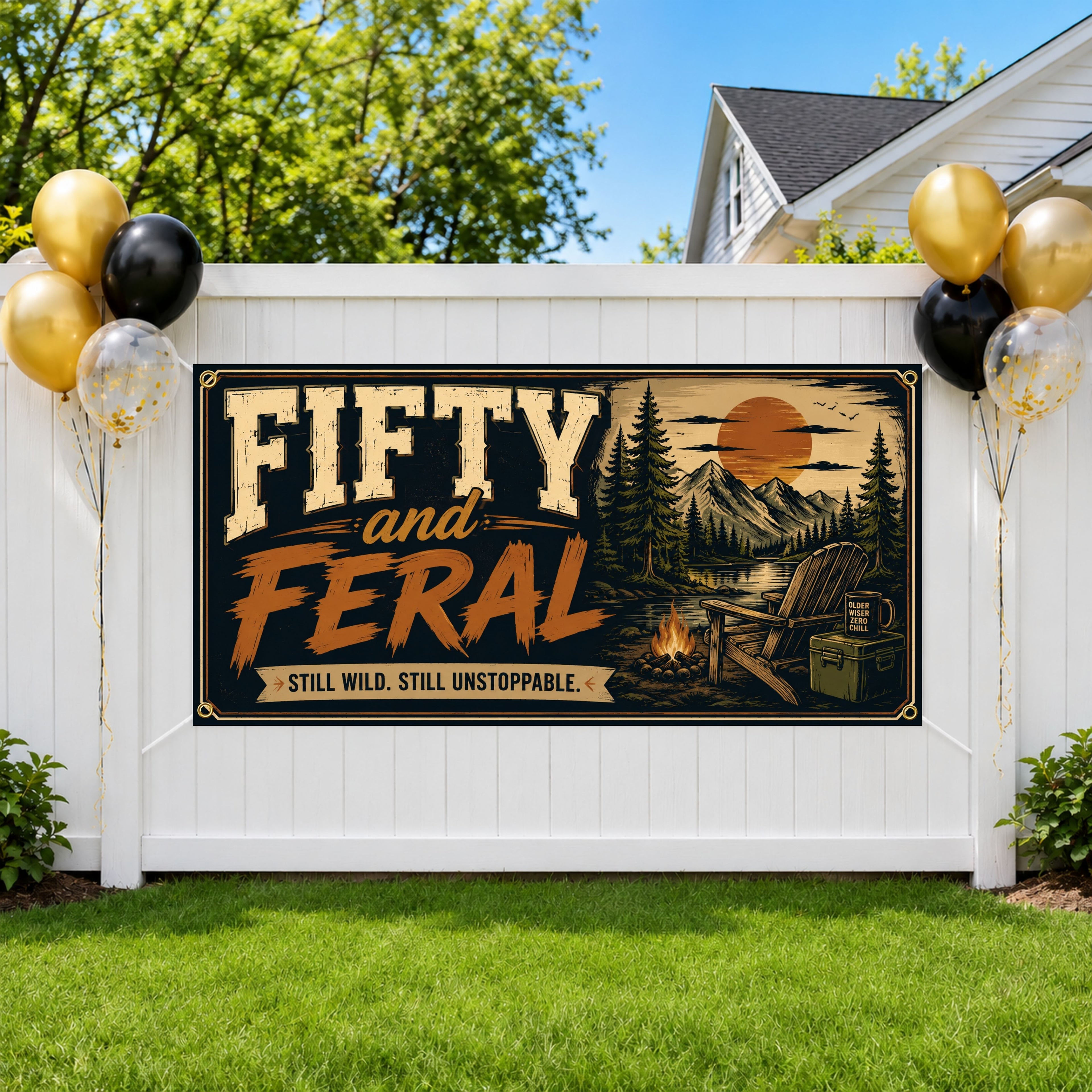 Outdoors 50th Birthday Banner