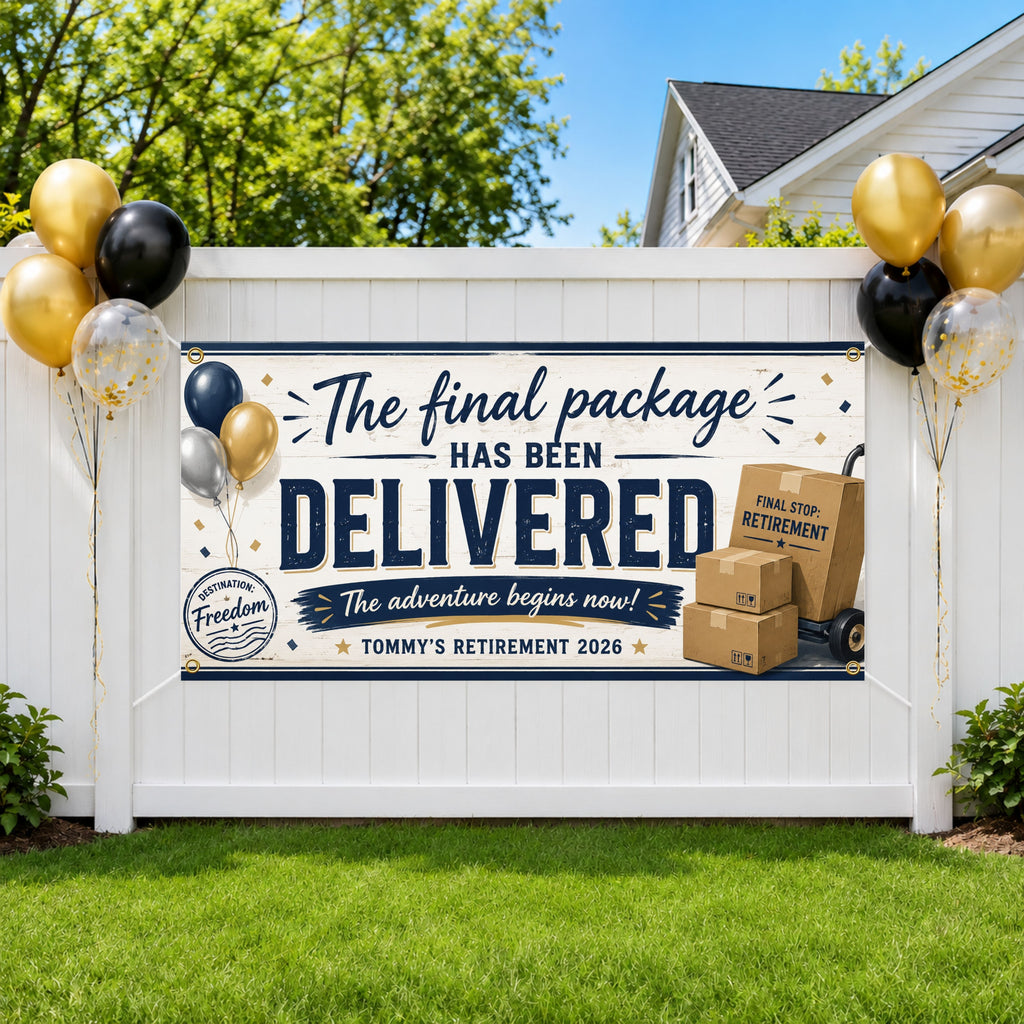 Funny Retirement Banner, Personalized Retirement Party Sign, Farewell Backdrop