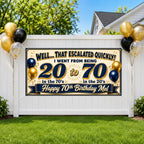 Golf 70th Birthday Banner, Funny Sarcastic Seventy Banner