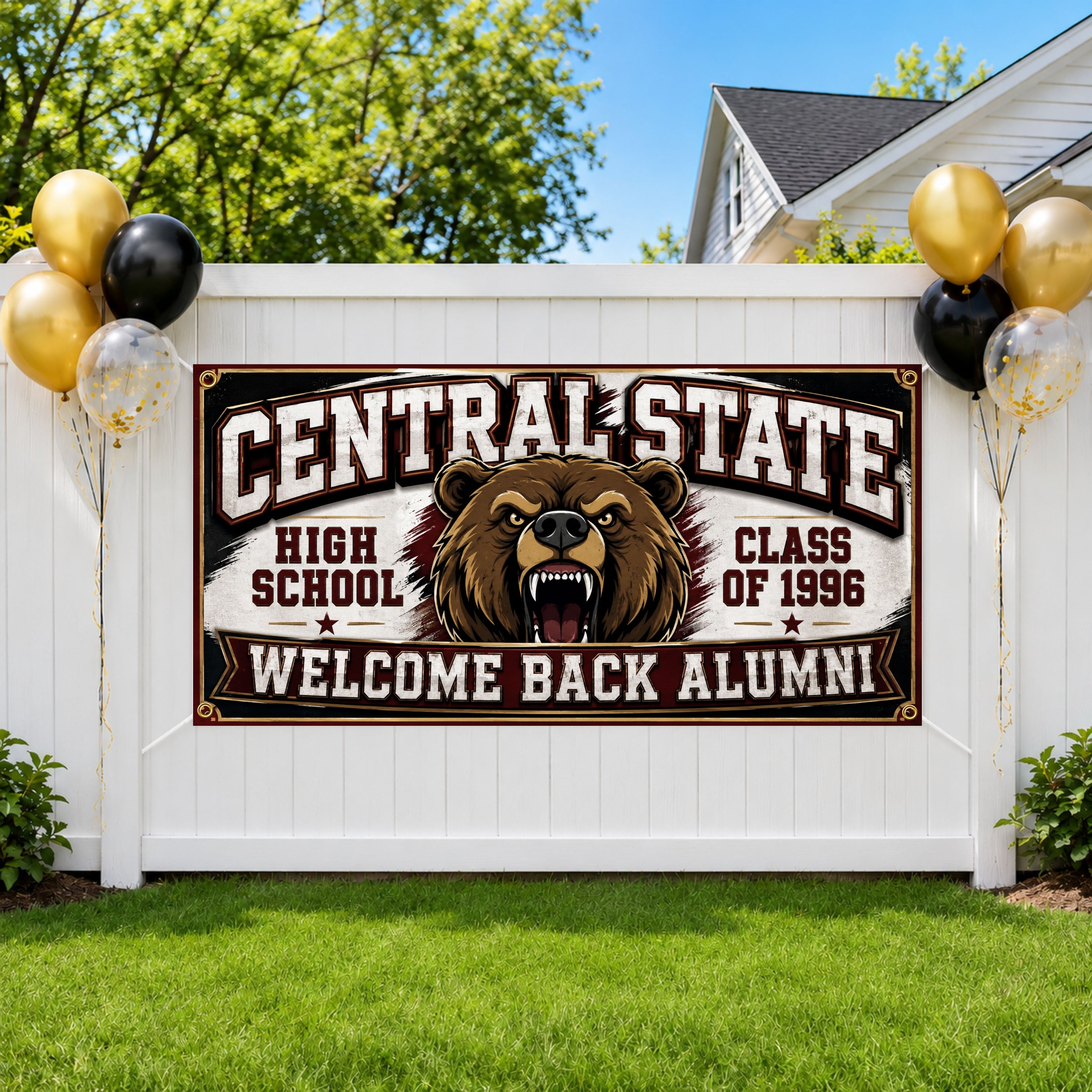 Bear Reunion Banner, High School Reunion Sign, Alumni Photo Backdrop