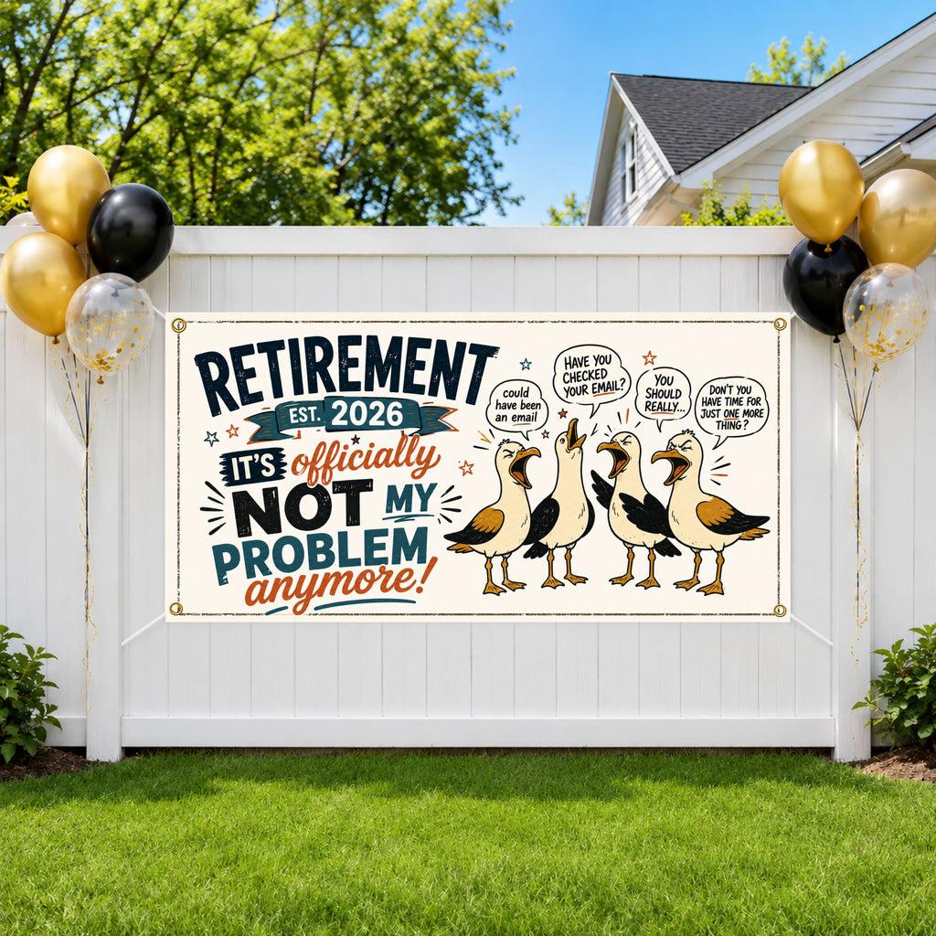 Funny Coworker Retirement Banner, Sarcastic Retirement Sign