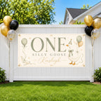 Silly Goose 1st Birthday Banner, Goose Party Sign, Cake Backdrop