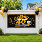 40th Birthday Banner, Funny Beer Party Backdrop, Legend Birthday Sign