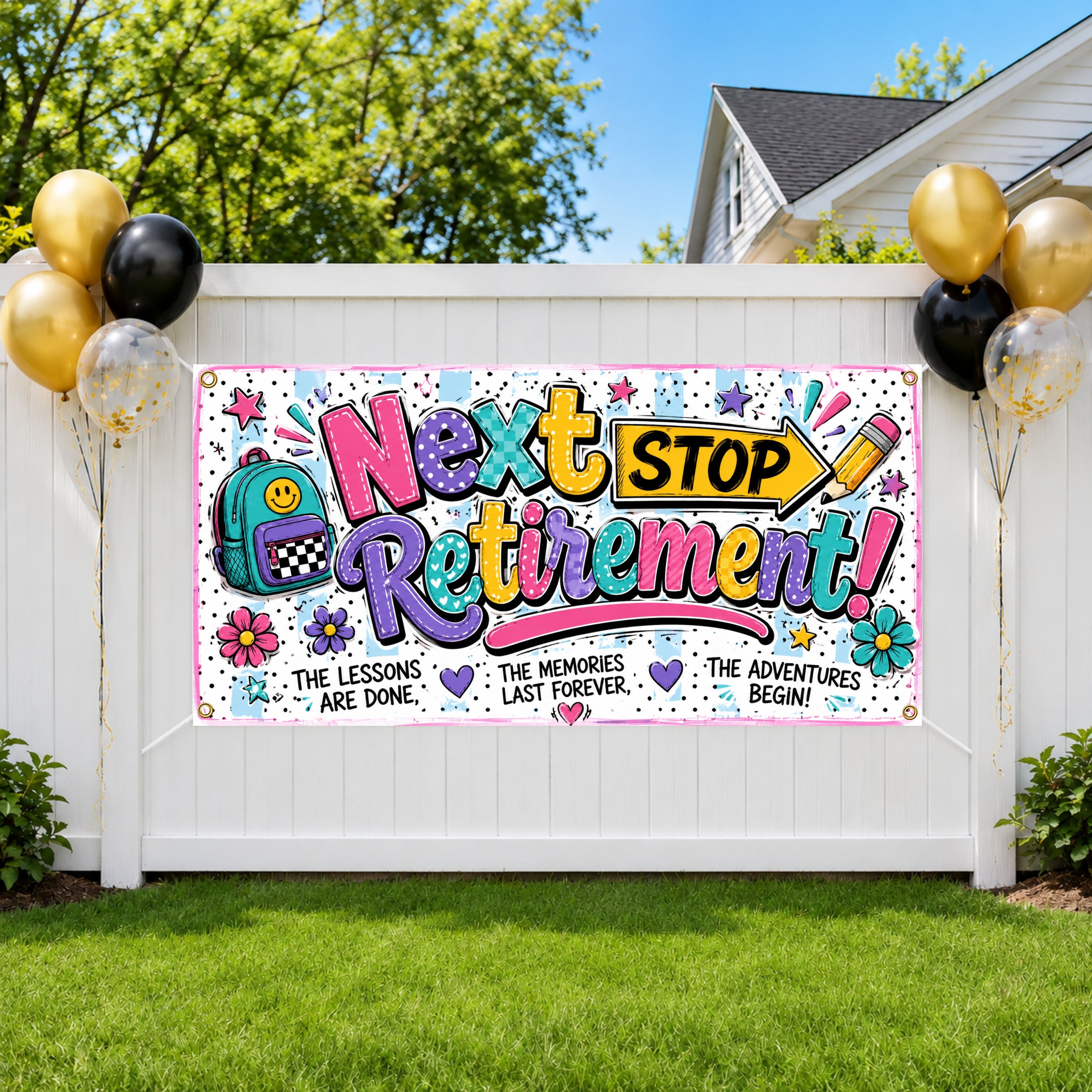 Cafeteria Worker Retirement Banner, Lunch Lady Party Sign, School Farewell (Copy)