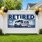 Funny Retirement Banner, Retired Party Sign, Personalized Retirement Decor