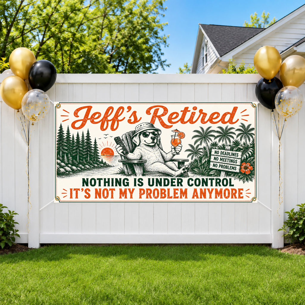 Funny Retirement Banner, Coworker Retirement Sign Decoration