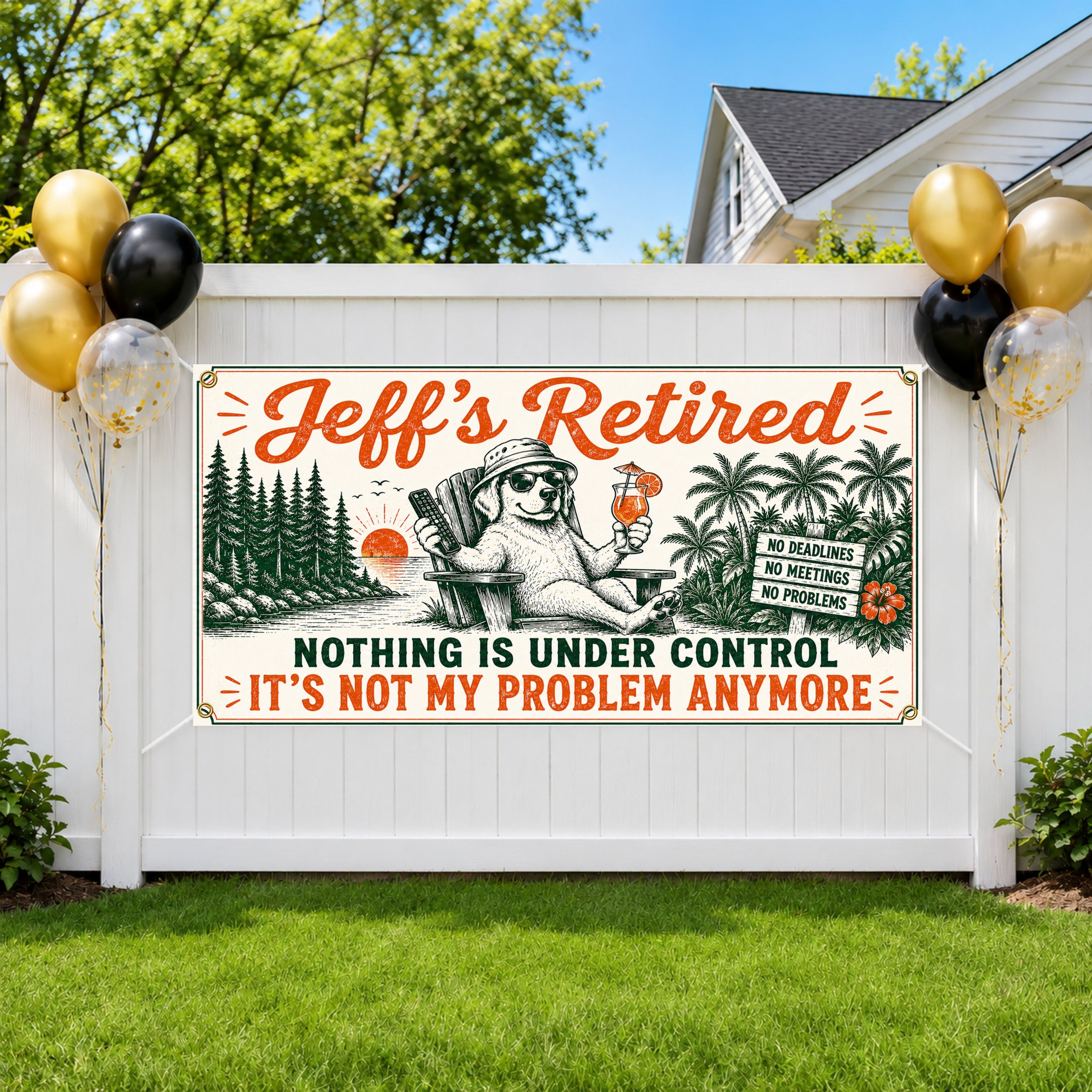 Funny Retirement Banner, Coworker Retirement Sign Decoration