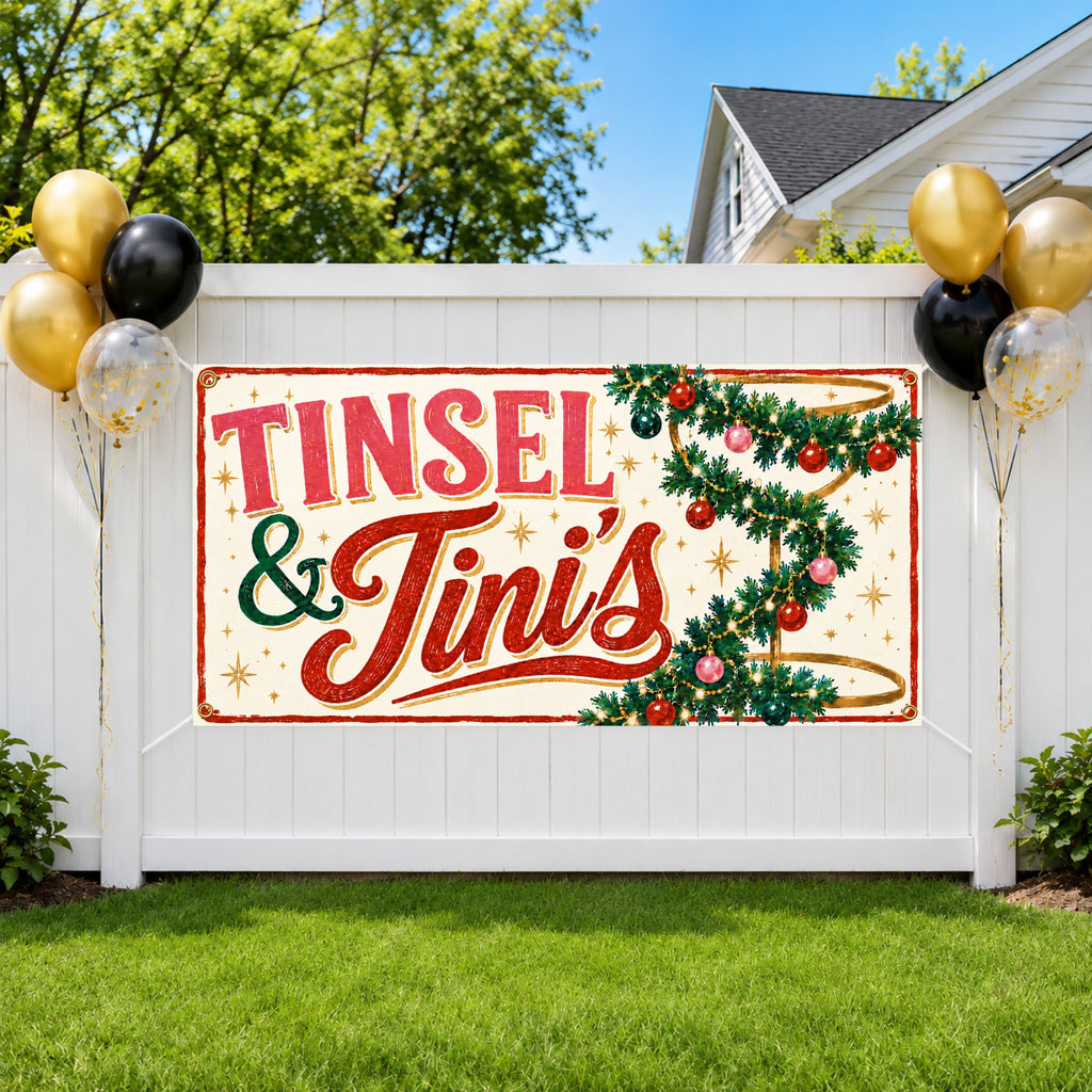 Tinsel Tinis Christmas Banner