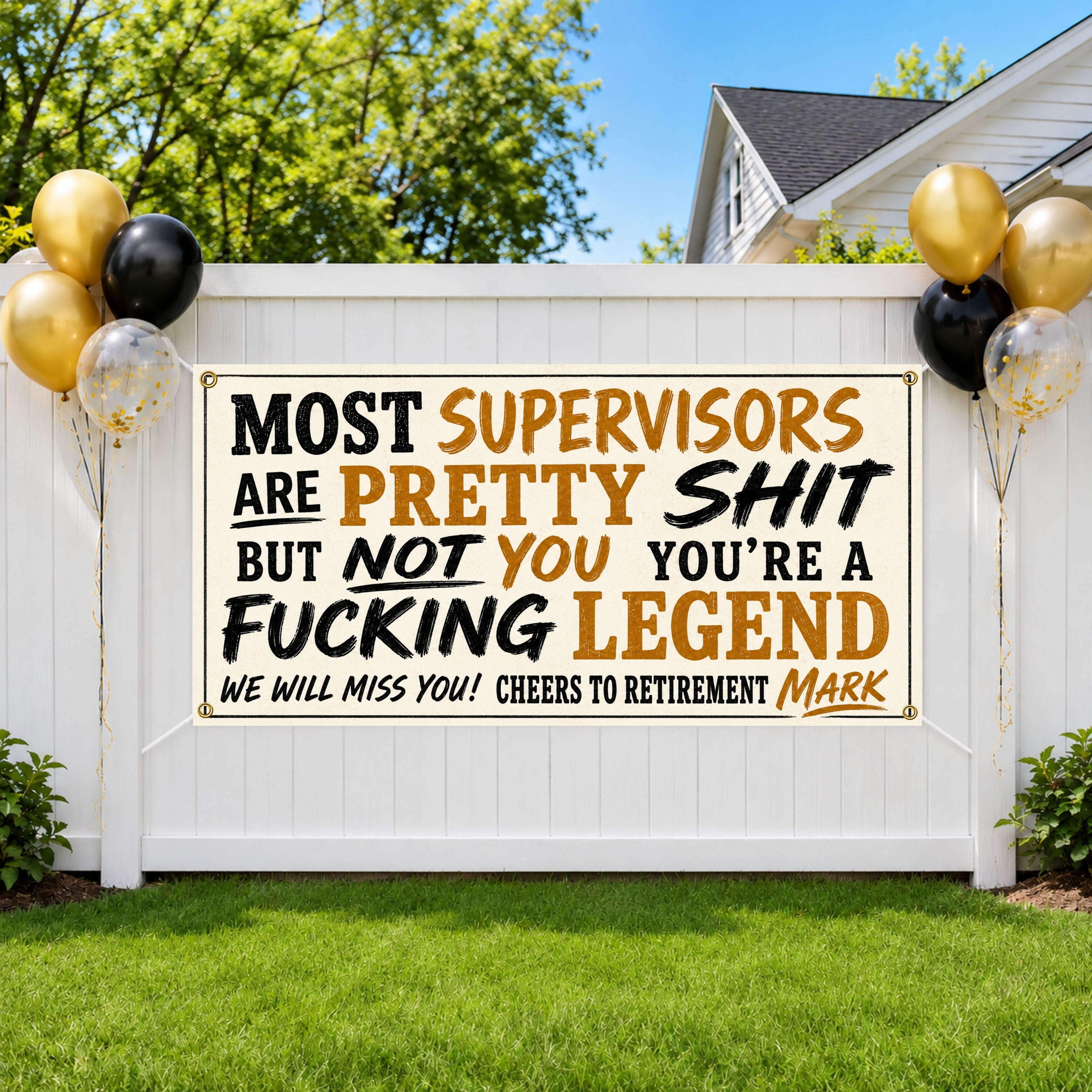 Supervisor Retirement Banner, Funny Boss Farewell Sign, Office Decor