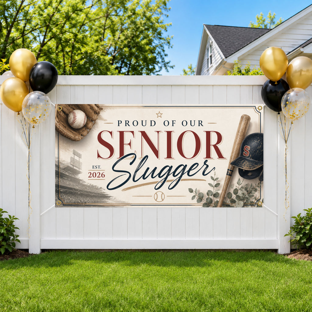 Senior Baseball Banner, Graduation Party Sign, Athlete Photo Backdrop