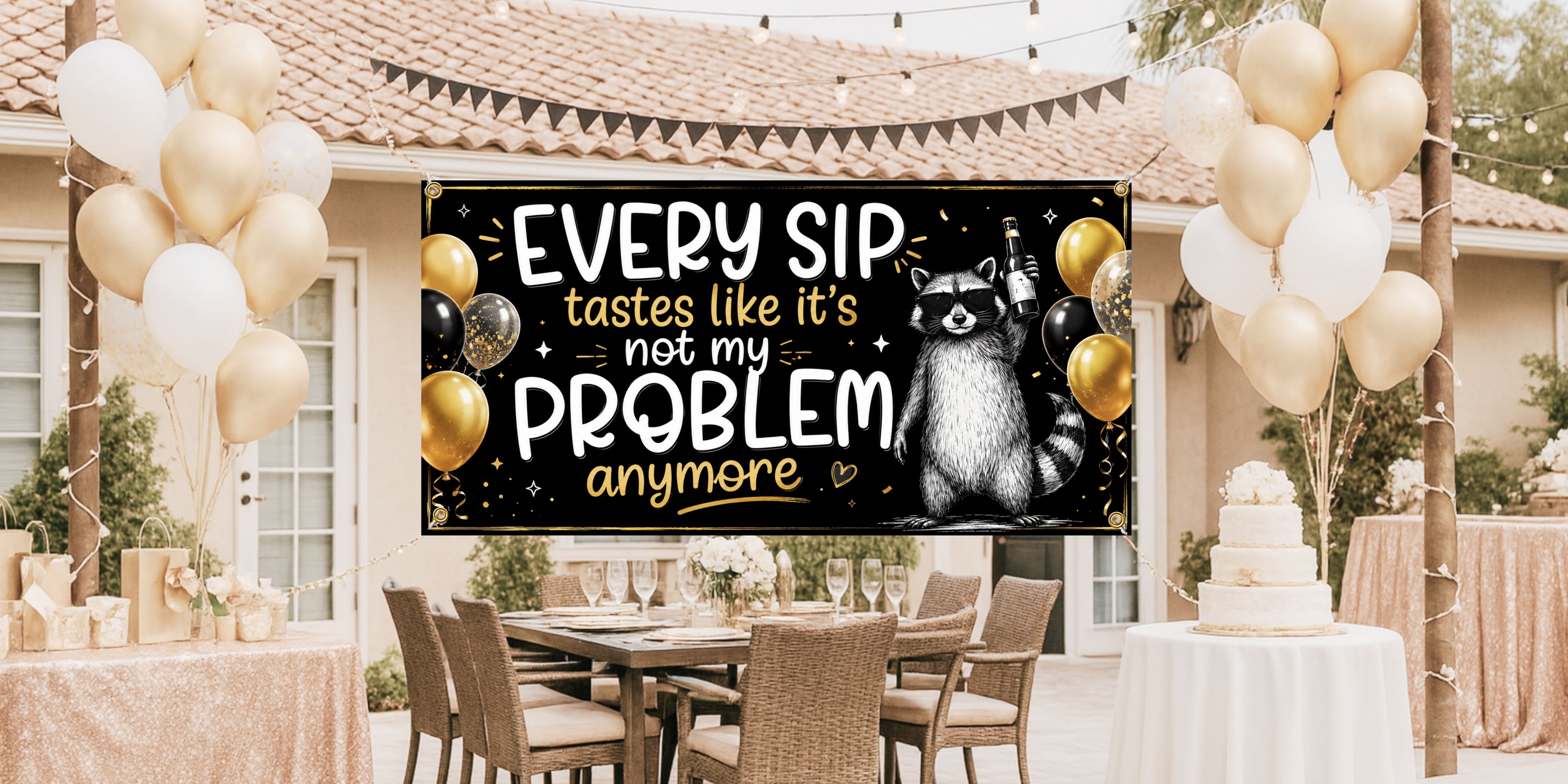 Funny Retirement Banner, It’s Not My Problem Anymore Retirement Party Decor, Coworker Farewell