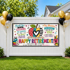 Teacher Retirement Banner, Retirement Party Sign, Apple Farewell Decor