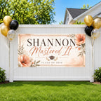 Masters Graduation Banner, Personalized Grad Party Sign Custom Name