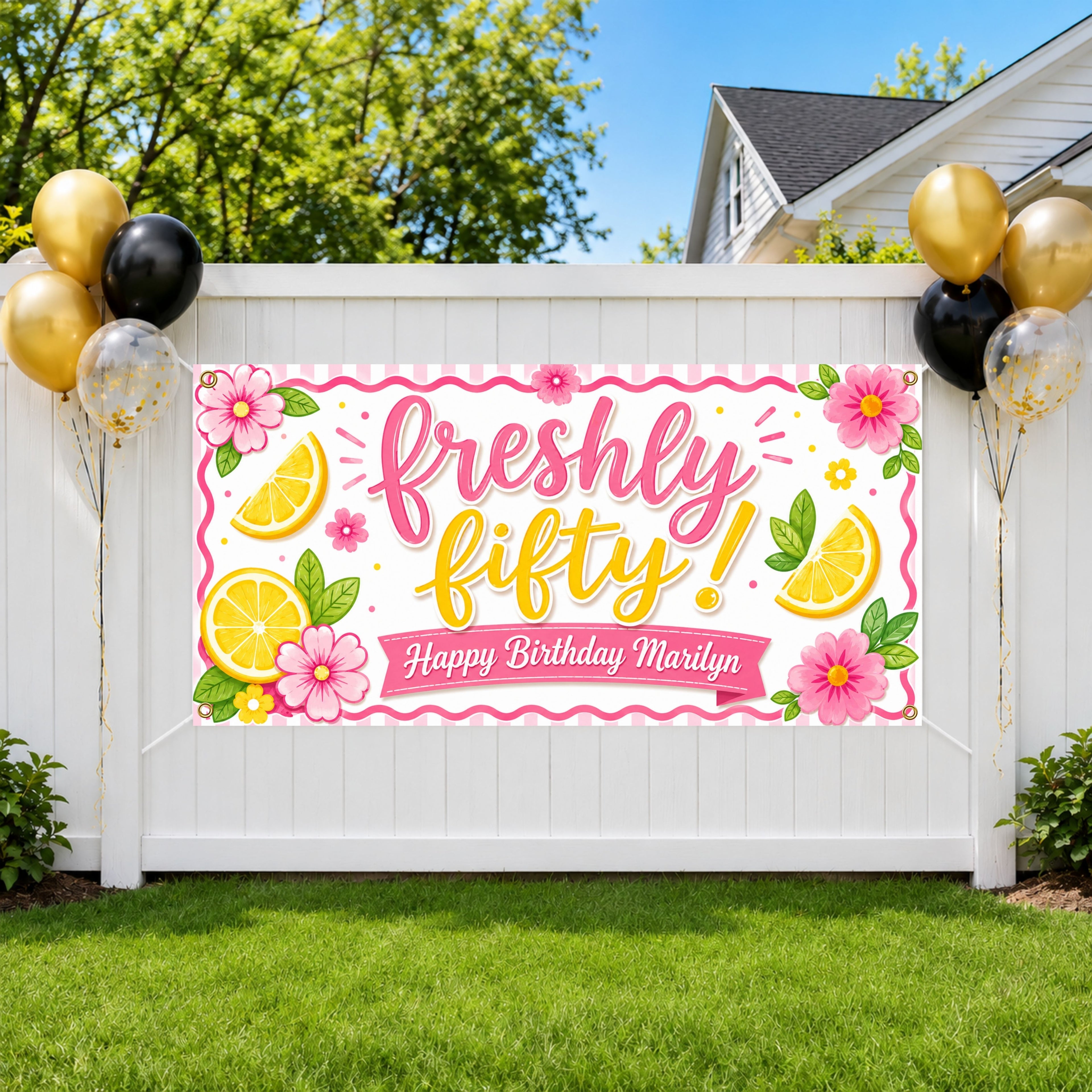 Freshly Fifty Birthday Banner