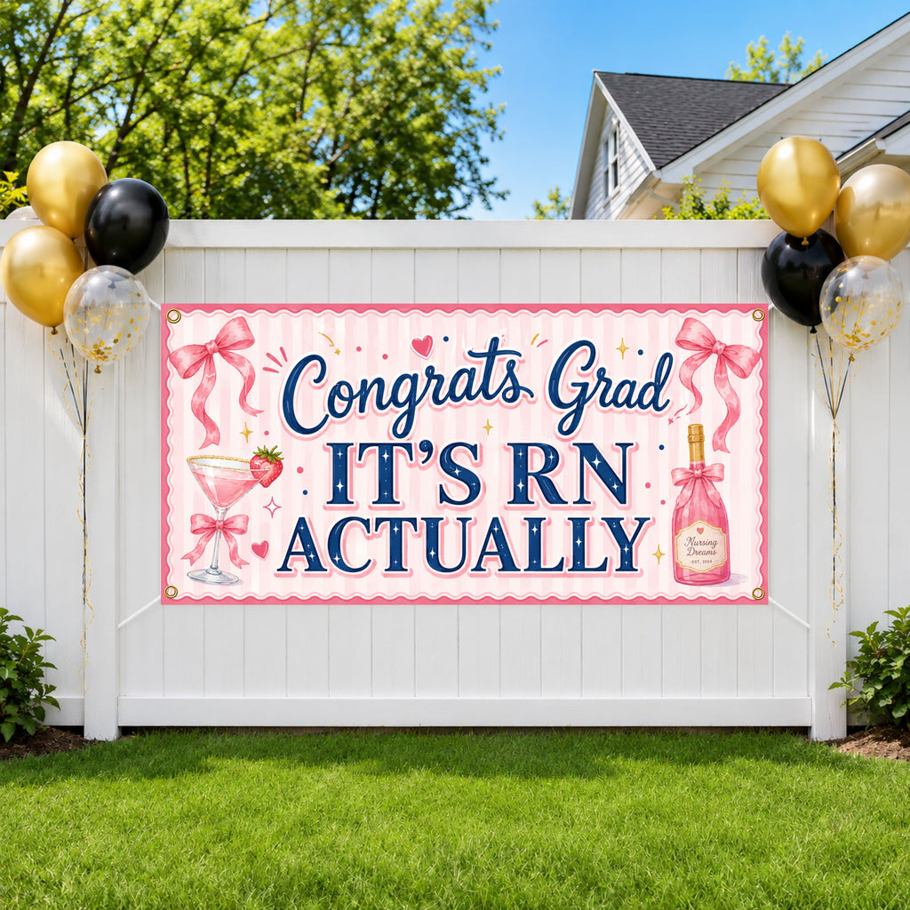 Nursing Graduation Banner, RN Grad Party Sign, Nurse Photo Backdrop