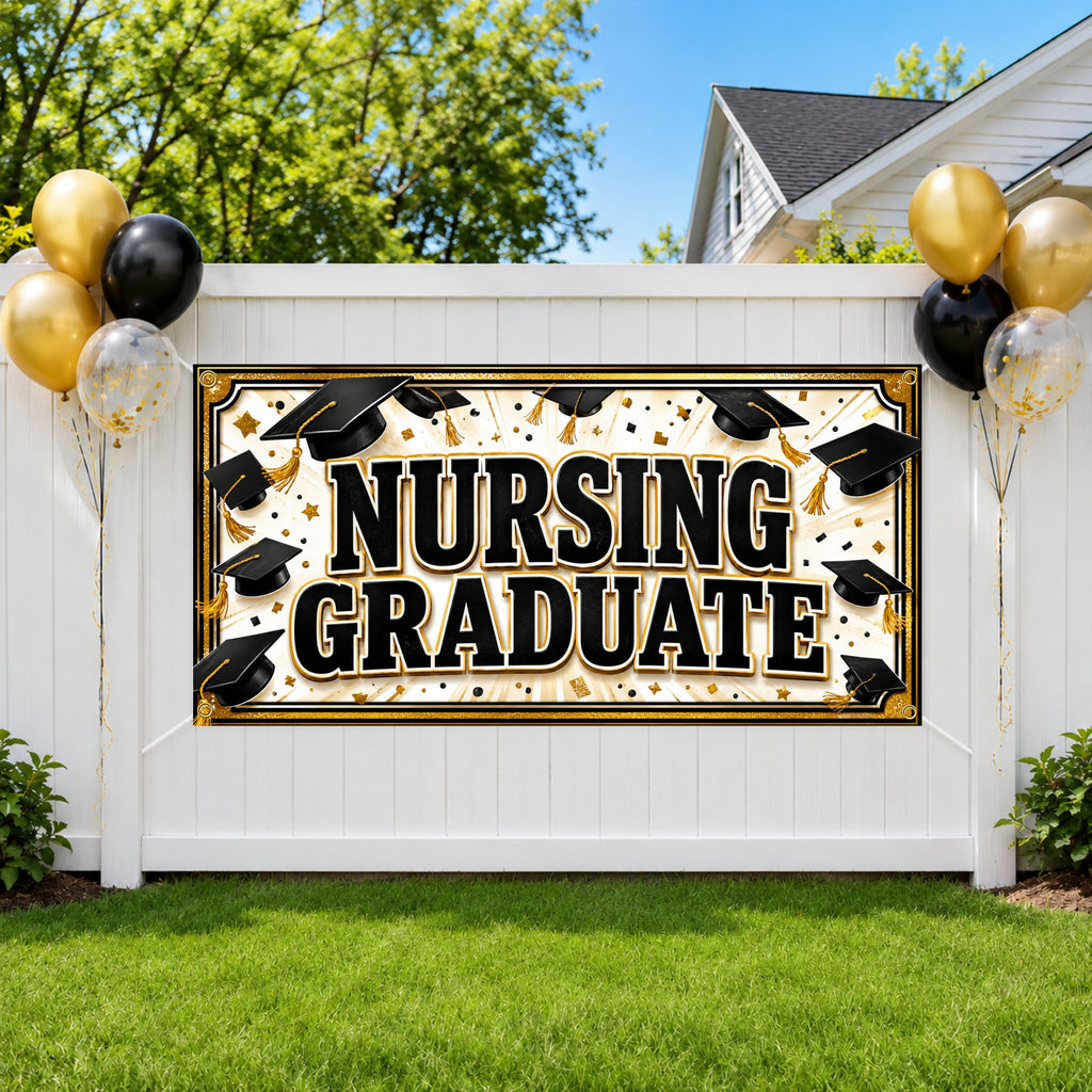 Nursing Graduation Banner, Nurse Party Sign, Photo Backdrop