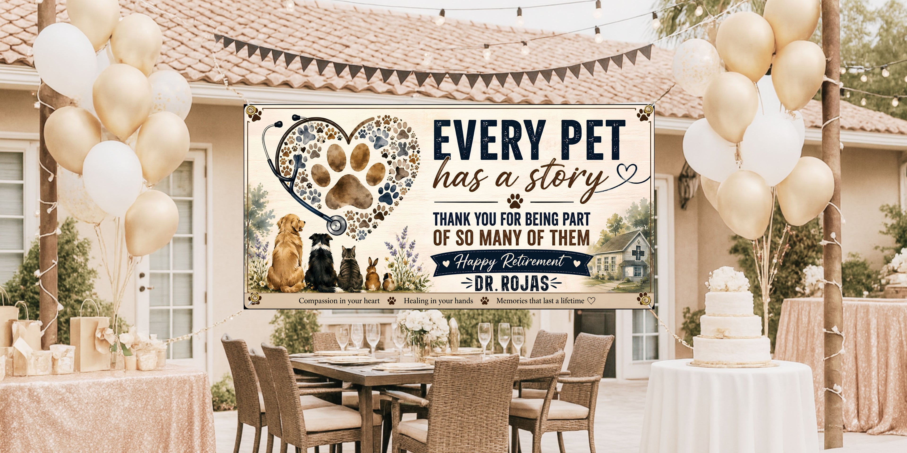 Veterinarian Retirement Banner | Every Pet Has a Story Vet Retirement Party