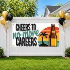 Funny Retirement Banner, Cheers To No More Careers Sign, Beer Party Decor