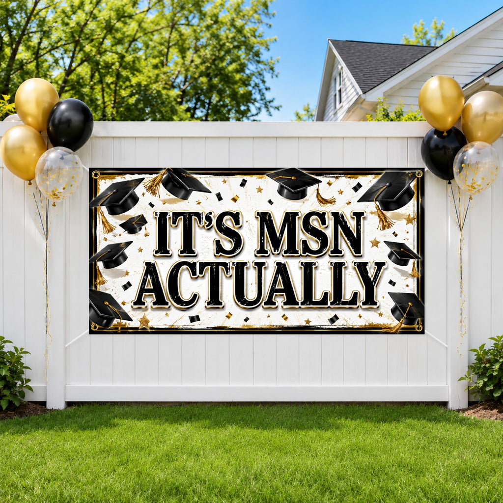 MSN Graduation Banner, Nurse Degree Party Sign, Photo Backdrop