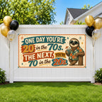 Funny 70th Birthday Banner, Sloth Party Sign, Aging Humor Backdrop