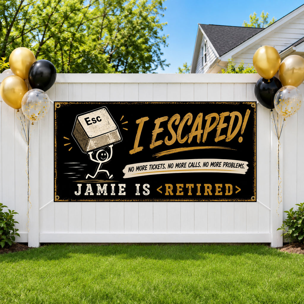 Retirement Party Banner, Funny Office Sign, Coworker Backdrop