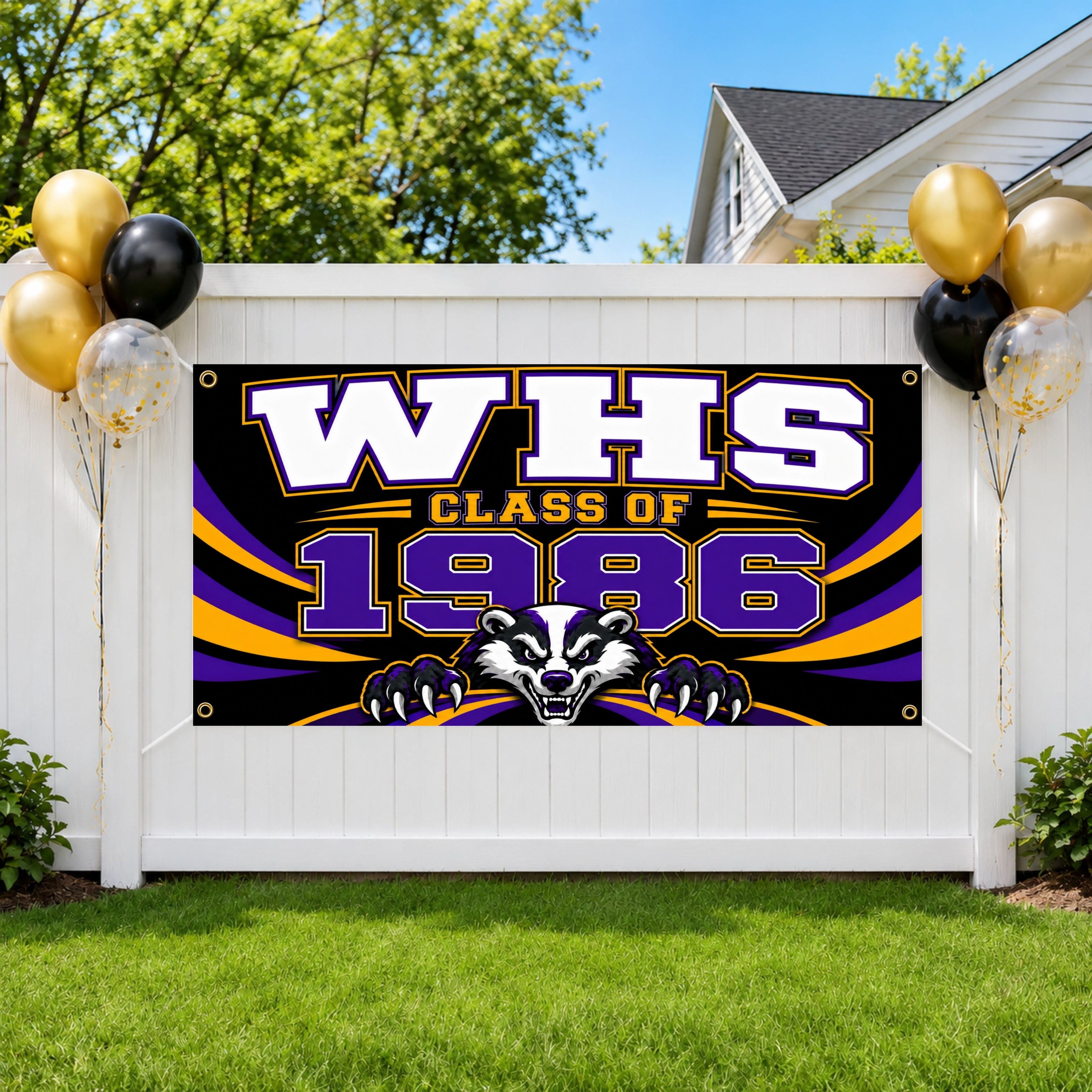 High School Reunion Banner, 40th Class Reunion Sign, Alumni Backdrop
