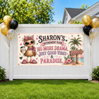 Funny Retirement Banner, No More Drama Sign, Women Backdrop
