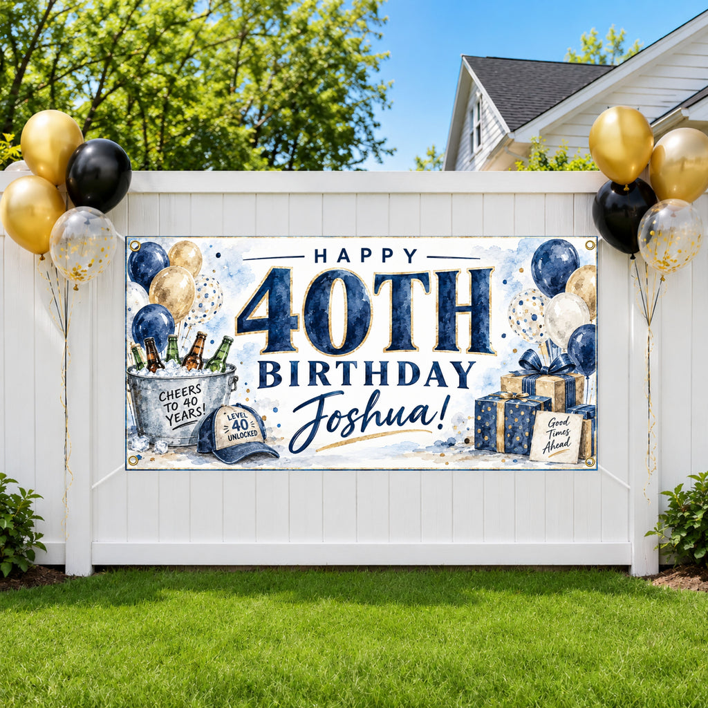 Cheers 40th Birthday Banner
