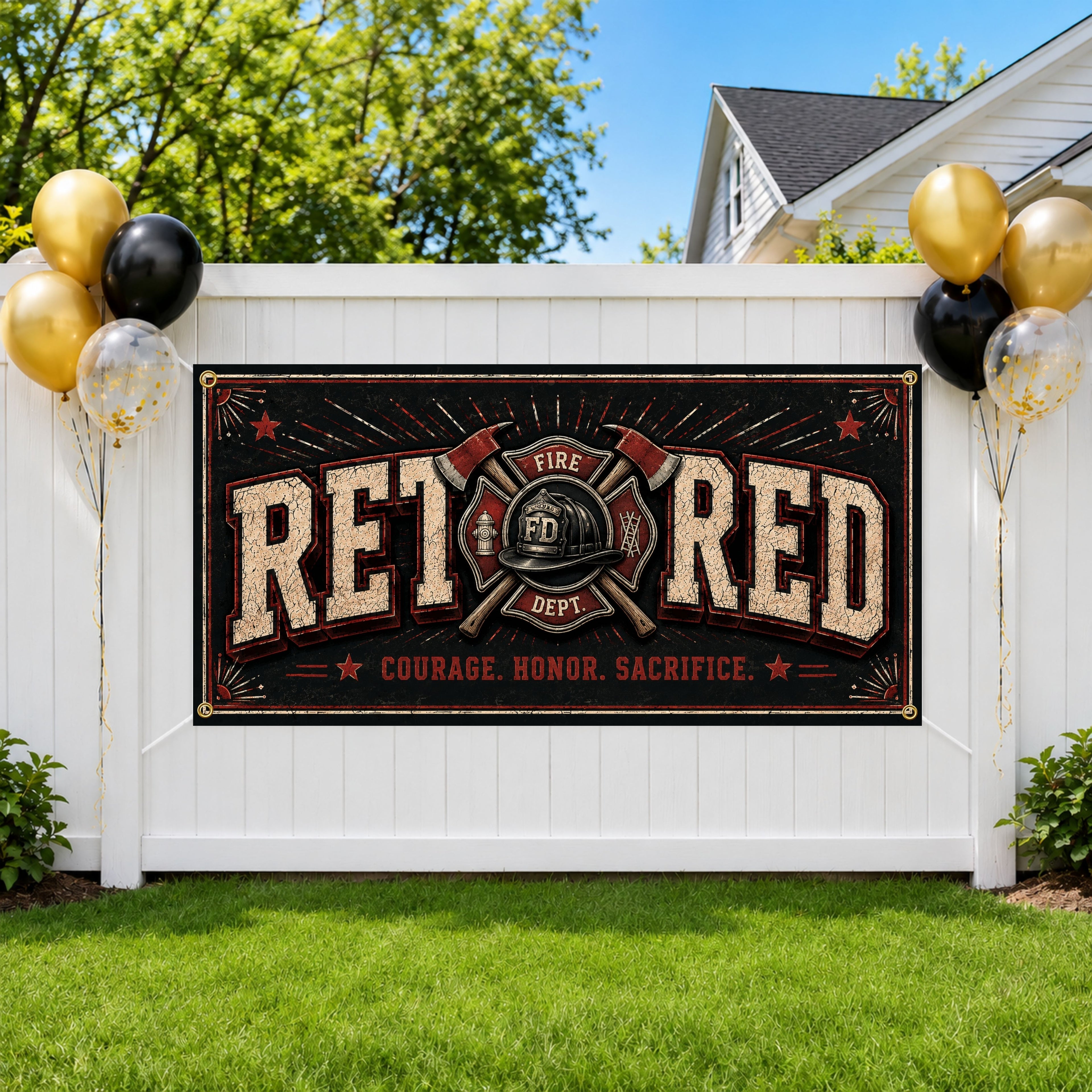 Firefighter Retirement Party Banner
