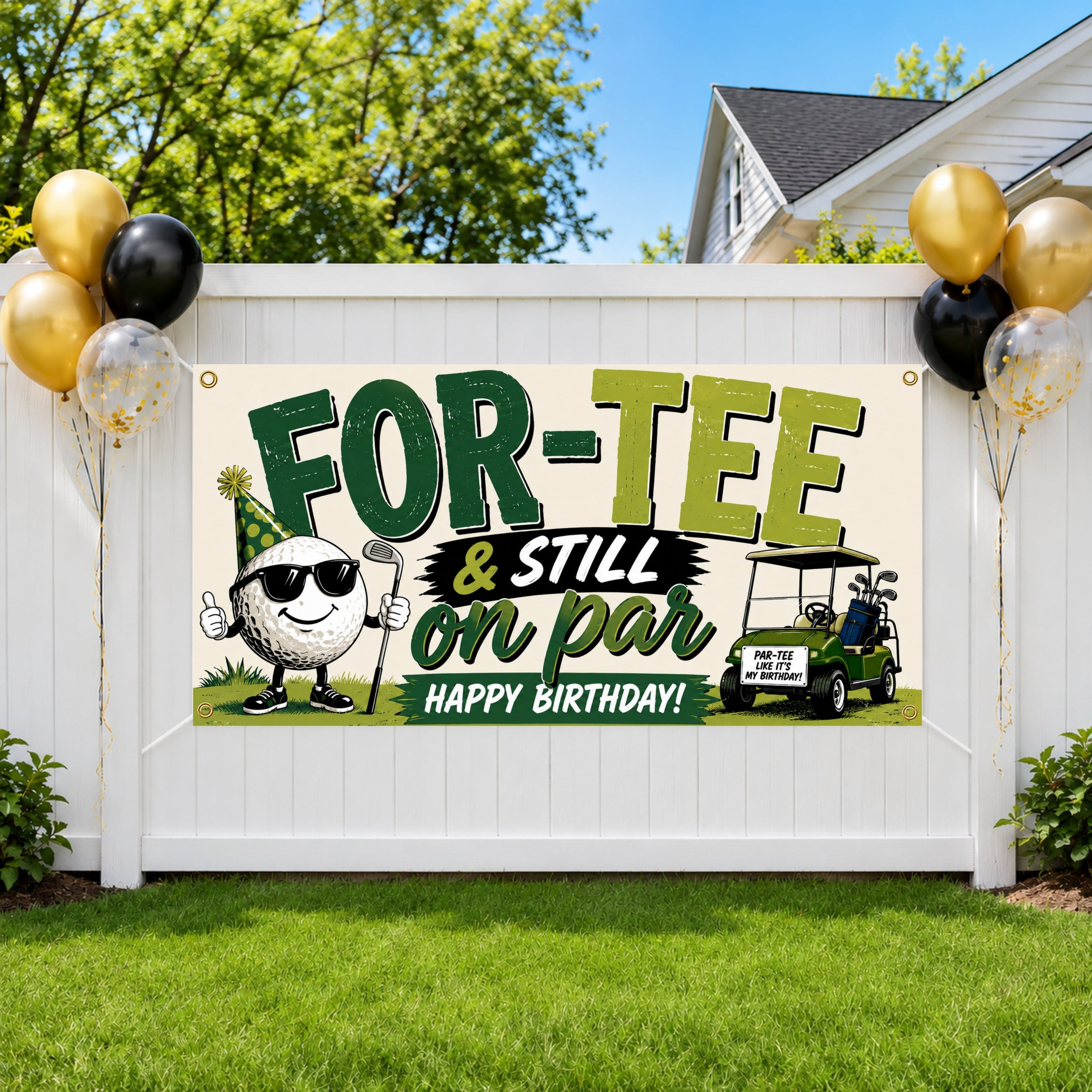 40th Birthday Banner, Golf Party Sign, Par Tee Photo Backdrop