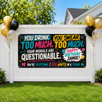 Funny Friend Birthday Banner, Drinking Humor Sign, Party Backdrop